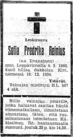 Kuolinilmoitus